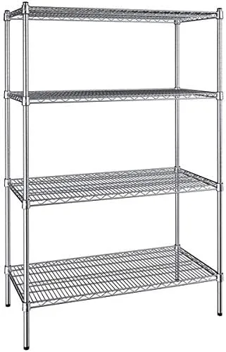 Vista 157 de Kit de 4 estantes de epoxi verde NSF de 21 x 72 pulgadas con postes de 86 pulgadas, estantería de almacenamiento resistente, kit de estantería