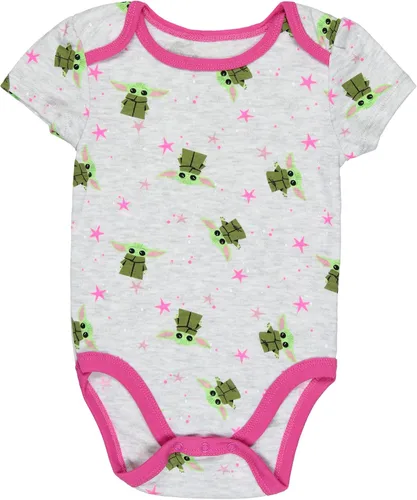 Vista 4 de Star Wars Baby Girls Come To The Cute Side Grogu Baby Yoda - Pijama mameluco de una pieza, paquete de 3