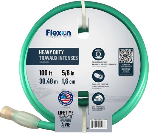 Vista 9 de Flexon FXG5850 - Manguera de jardín de 5/8 pulgadas x 50 pies, resistente de 5 capas para siempre