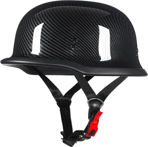 Vista 6 de Cascos de motocicleta de media cara, casco abierto de estilo alemán retro para adultos con aprobación DOT, Modelo-308