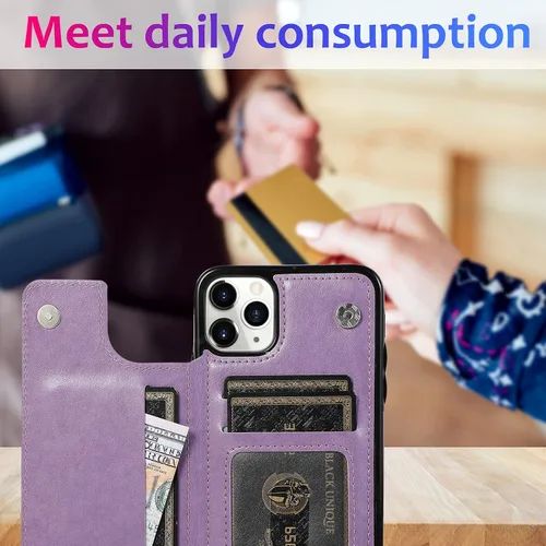Vista 6 de Asuwish Funda compatible con iPhone 11 de 6.1 pulgadas y protector de pantalla de vidrio templado, funda para tarjetero, ranura para teléfono