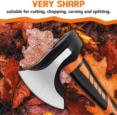Vista 7 de Mazo Divisor de Madera de 15" - 2.5 lb. Mazo Divisor, Hacha de Campamento para Leña, Mango Antideslizante que Absorbe Impactos - Hacha Divisora