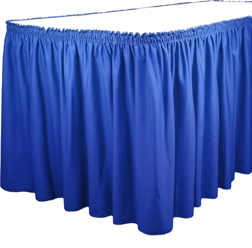 Vista 12 de TableLinensforLess Faldón de mesa de poliéster, altura de mesa (13 pies, plisado, bosque)