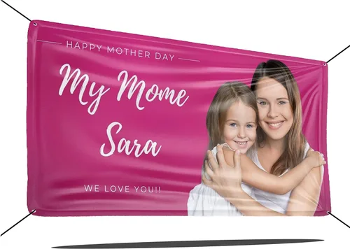 Vista 4 de Cartel de feliz día de la madre, pancarta personalizada para el día de la madre, decoración de fiesta, fiesta del día de la madre, regalo del día