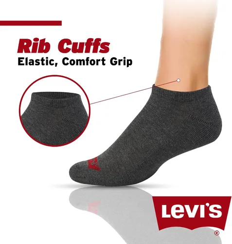 Vista 2 de Levi's Calcetines para hombre, 10 pares de calcetines tobilleros de corte bajo para hombre, calcetines deportivos de primera calidad para hombre