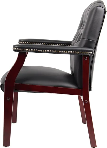Vista 8 de Boss Office Products Ivy League - Silla ejecutiva para invitados, vinilo, color negro