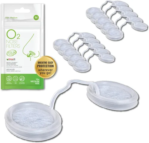 Vista 14 de Filtros de nariz O2 con filtración 3M, pantallas nasales para alergias, polvo y humo, filtros nasales sin drogas y sin látex, protección invisible