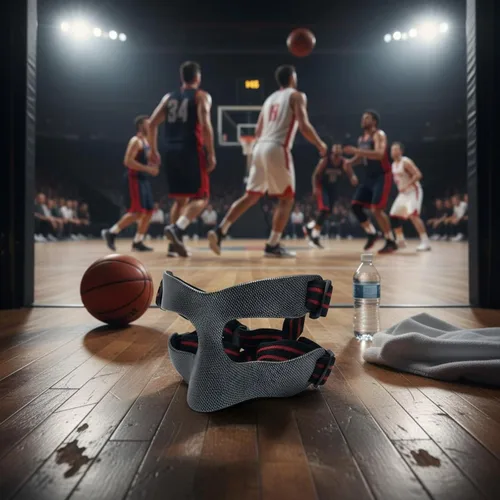 Vista 6 de Qianly Protector facial de baloncesto con patrón de fibra de carbono, protector de nariz de baloncesto, absorción de golpes, cubierta facial