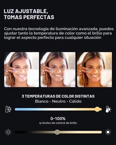 Vista 4 de M MYBAT PRO Luz selfie de 9 pulgadas para exteriores – Soporte de trípode extensible de 72 pulgadas con base de 4 patas, luces LED regulables