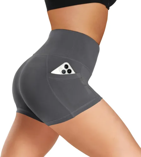 Vista 15 de Biker Shorts for Women with Pockets - 8"/5"/3" Booty Black Spandex Shorts Verde militar