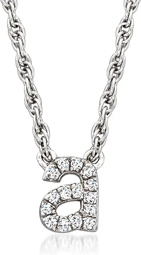 Vista 7 de Ross-Simons Diamond-Accented Lowercase Mini Initial Necklace in Sterling Silver