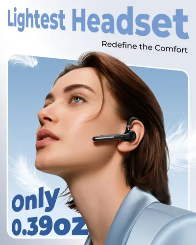 Vista 4 de Ngsod Auriculares Bluetooth V5.4, USB Dongle auricular inalámbrico con micrófono para el trabajo 500mAh Charging Case,50H Talk Time,Dual connect &