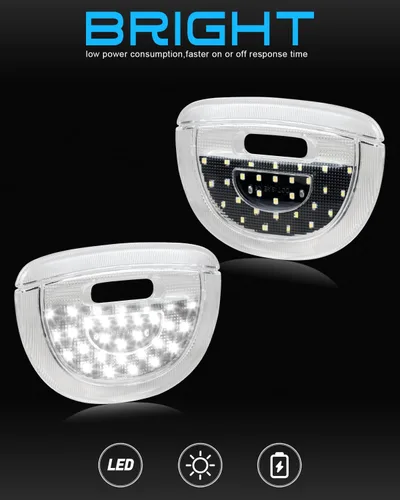 Vista 4 de HERCOO Cubierta de lente de luz de cúpula, luces interiores, montaje de lámpara de mapa de techo, compatible con Ram 3500 Ford F150 Expedition