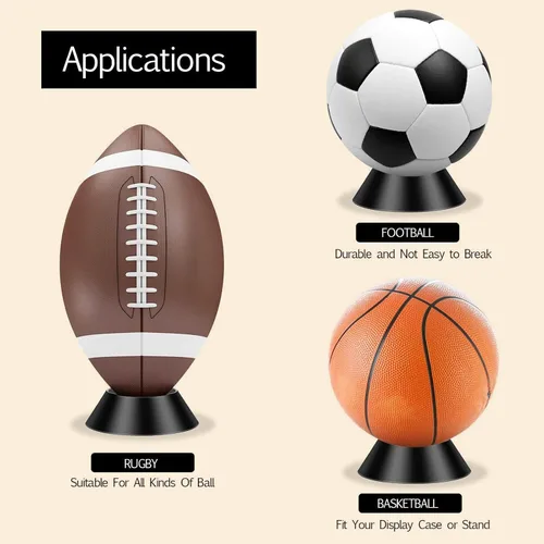 Vista 6 de Soporte de exhibición de bolas de 6 piezas – Soporte duradero para pelotas deportivas para baloncesto, pedestal, fútbol, fútbol, voleibol