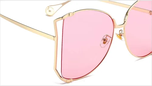 Vista 4 de Armear - Gafas de sol para mujer con montura de metal, diseño de perlas