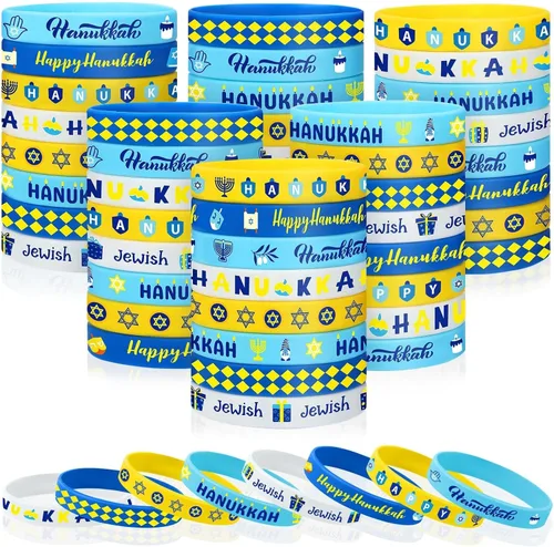 Vista 15 de JUNEBRUSHS 64 piezas de pulseras de silicona para fiesta del 100º día de escuela