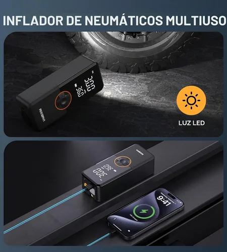 Vista 6 de Compresor de aire portátil para inflado de neumáticos, bomba de aire de 150 PSI para neumáticos de automóvil, compresor de aire inalámbrico