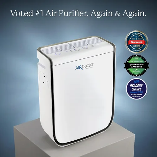 Vista 9 de AIRDOCTOR Purificador de aire AD2000 para habitaciones pequeñas y medianas y dormitorios pequeños. Filtración de 3 etapas con prefiltro, UltraHEPA
