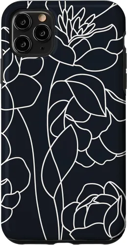 Vista 13 de iPhone 16 linda peonía rosa flor estética dibujo abstracto línea arte caso