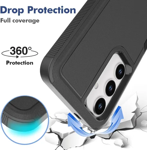 Vista 2 de Funda para Samsung Galaxy S25: funda protectora de doble capa resistente para teléfono celular, a prueba de golpes, con protector de pantalla
