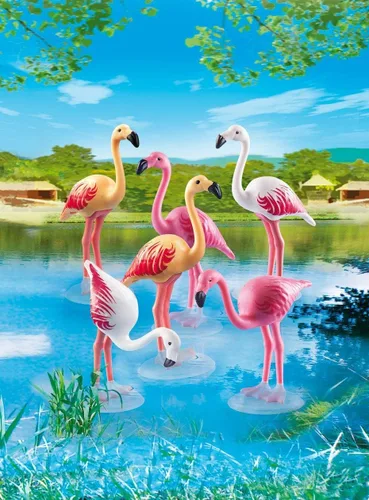 Vista 2 de Playmobil Kit de Construcción Bandada de Flamencos