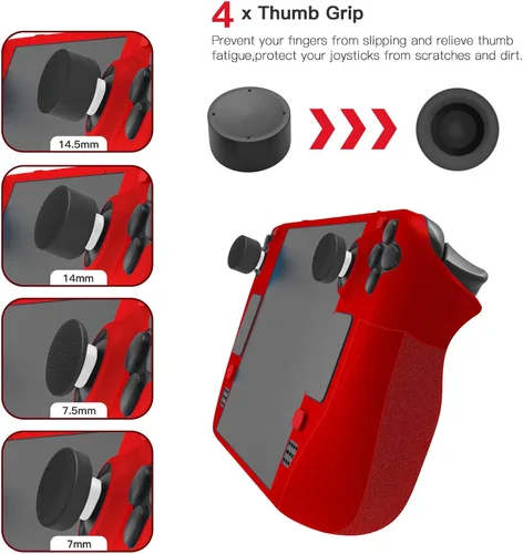 Vista 2 de Steam Deck Full Wrap Slim Case with Stand, Removable Face Cover, Drop and Dust-Proof Gaming Case, Comfortable Protective Case, Accessories, Touchpad