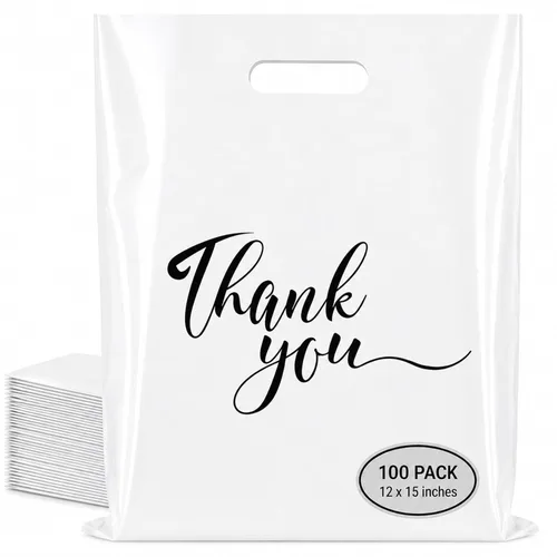 Vista 21 de Rainbows & Lilies 100 Bolsas de Plástico de Agradecimiento con Asas - 12"An x 15"Al Bolsas de Compras Gruesas Reutilizables al Por Mayor