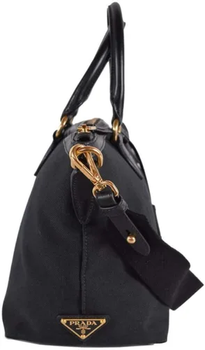 Vista 5 de Prada Bolso cruzado de lona negra jacquard con logotipo para mujer 1BA104, Negro