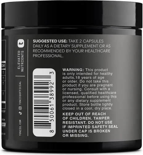 Vista 3 de Toniiq Suplemento NMNH – Complejo de 1,000 mg de potencia ultra alta con Uthpeak™ NMNH clínicamente estudiado, resveratrol, quercetina y TMG