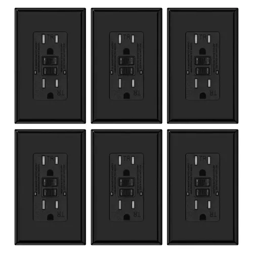 Vista 15 de Micmi Salida GFCI, receptáculo GFI resistente a manipulaciones con indicador LED, interruptor de circuito de falla de tierra de prueba automática