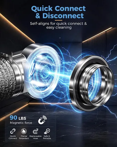 Vista 2 de ALORAIR Conector magnético de ventilación de secadora de 90 grados