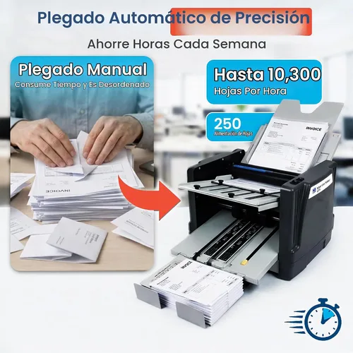 Vista 3 de Martin Yale 1217A Máquina automática de carpetas de papel, carpeta de documentos de alimentación automática de servicio medio para oficinas