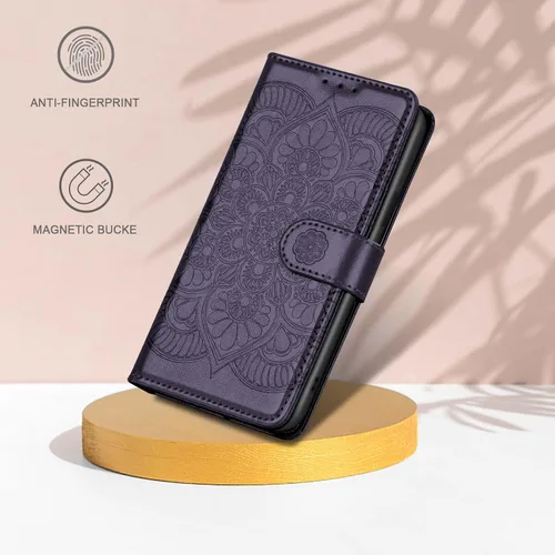 Vista 5 de Funda tipo cartera para iPhone 13 Mini, bloqueo RFID, funda protectora de piel sintética con ranura para tarjetas, bolsillo para efectivo