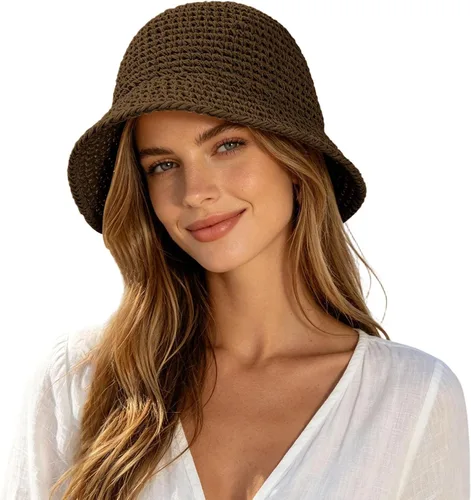 Vista 5 de Women's Wide Brim Sun Hat with UPF 50+ for Beach & Outdoor,UPF Fabric Beige
