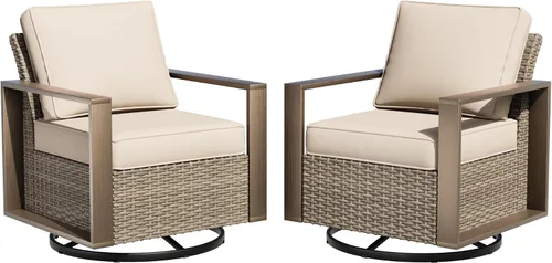 Vista 41 de Sofá de Mimbre Metálico para Patio de 75", Sofá Sillón de Ratán para Exteriores de 3 Asientos para Todo Tipo de Clima con Cojines Premium