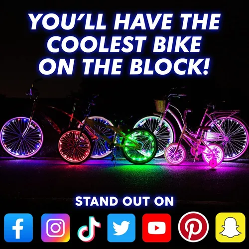 Vista 8 de Activ Life Luces LED para rueda de bicicleta con pilas incluidas. Obtén 100% más brillantes y visibles desde todos los ángulos para la máxima