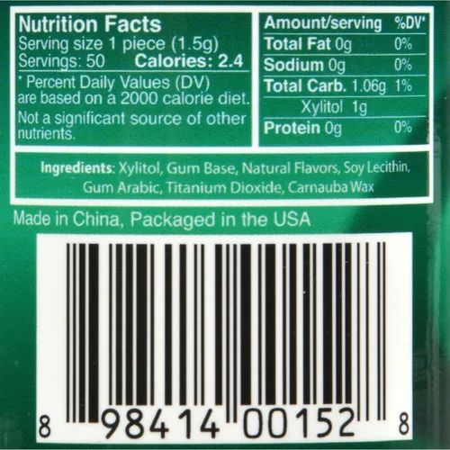 Vista 2 de Epic Dental Spearmint Gum - Goma de mascar endulzada con xilitol - Vegano - Detener la caries dental - Sin gluten - 50 unidades (paquete de 2)