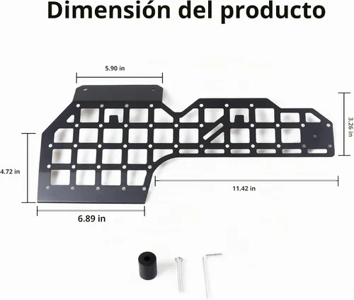 Vista 9 de Panel MOLLE del lado del pasajero para Ford Bronco 2021-2026 de 2/4