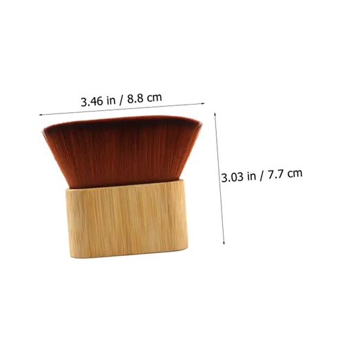 Vista 2 de FOMIYES Cepillo de cerdas flexibles, plumero de pelo para peluqueros peluquero, cepillo de depilación, plumero de cuello, mango de bambú