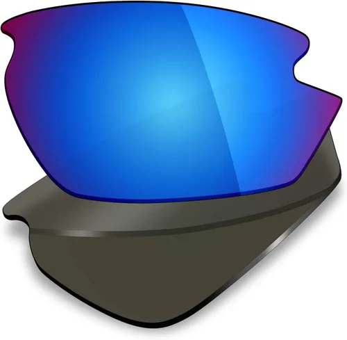 Vista 3 de Mryok 4 pares de lentes polarizadas de repuesto para lentes de sol Rudy Project Rydon, color negro sigiloso, rojo fuego, azul hielotitanio plateado