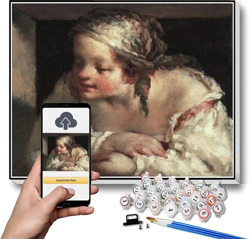 Vista 9 de Kits de pintura por números para adultos y niños La tentación de San Antonio Pintura por Jean-Francois Millet DIY Pintura al óleo por números Kits