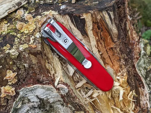 Vista 5 de SwissQlip Clip de bolsillo de transporte profundo compatible con modelos de cuchillo Victorinox Swiss Army de 91 mm (cromo)