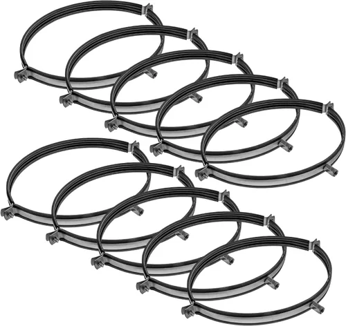 Vista 10 de Vent Systems Abrazadera de tubo de 8 pulgadas – Abrazaderas de conducto de acero galvanizado de alta resistencia con forro de goma para reducción