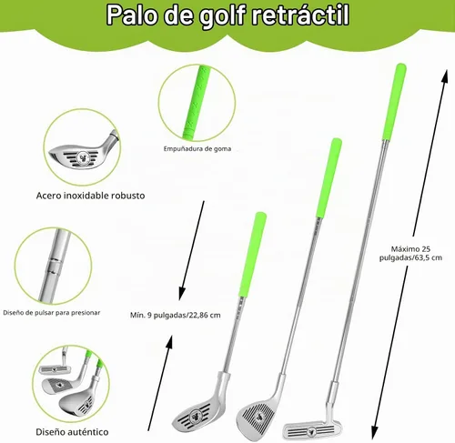 Vista 5 de Juego de golf 5 en 1 para niños y niñas de 3 años en adelante con tapete
