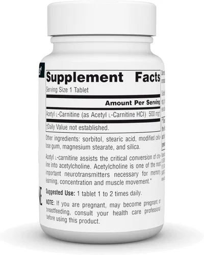 Vista 2 de Source Naturals Acetil L-carnitina, 500 mg, 30 tabletas