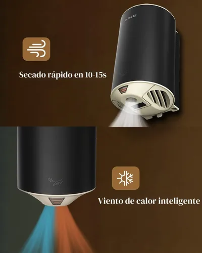 Vista 5 de AIKE Secador de manos Air Foce,UL aprobado 120V 1350W,Bar Pro MatteBlack Negro