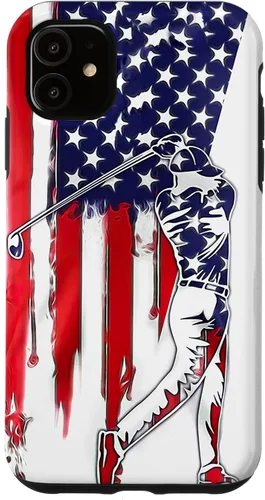 Vista 8 de Funny American Flag Golf For Golfer Case for iPhone 16