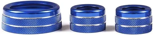 Vista 6 de YIWANG 3 unids para BMW X1 E84 2013 2014 2015 car styling aire acondicionado perillas audio círculo Trim aleación accesorio (azul)