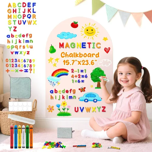 Vista 13 de Magnetic Wall Decal Magnet Board for Kids Playroom Peel and Stick 2Pcs Peel and stick, self adhesive, for toddler bedroom playroom homeschool
