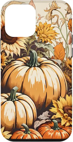 Vista 12 de iPhone 14 Bonito arte de otoño, calabazas, girasoles y hojas de otoño